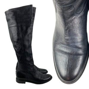 ROBERT CLERGERIE Black Buttery Soft Leather Over The Knee Boots | 6.5